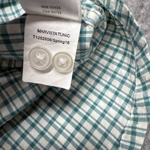 Toad & Co Marvista Tunic Shirt Womens Medium Green Plaid Long Sleeve Lightweight - Picture 12 of 15